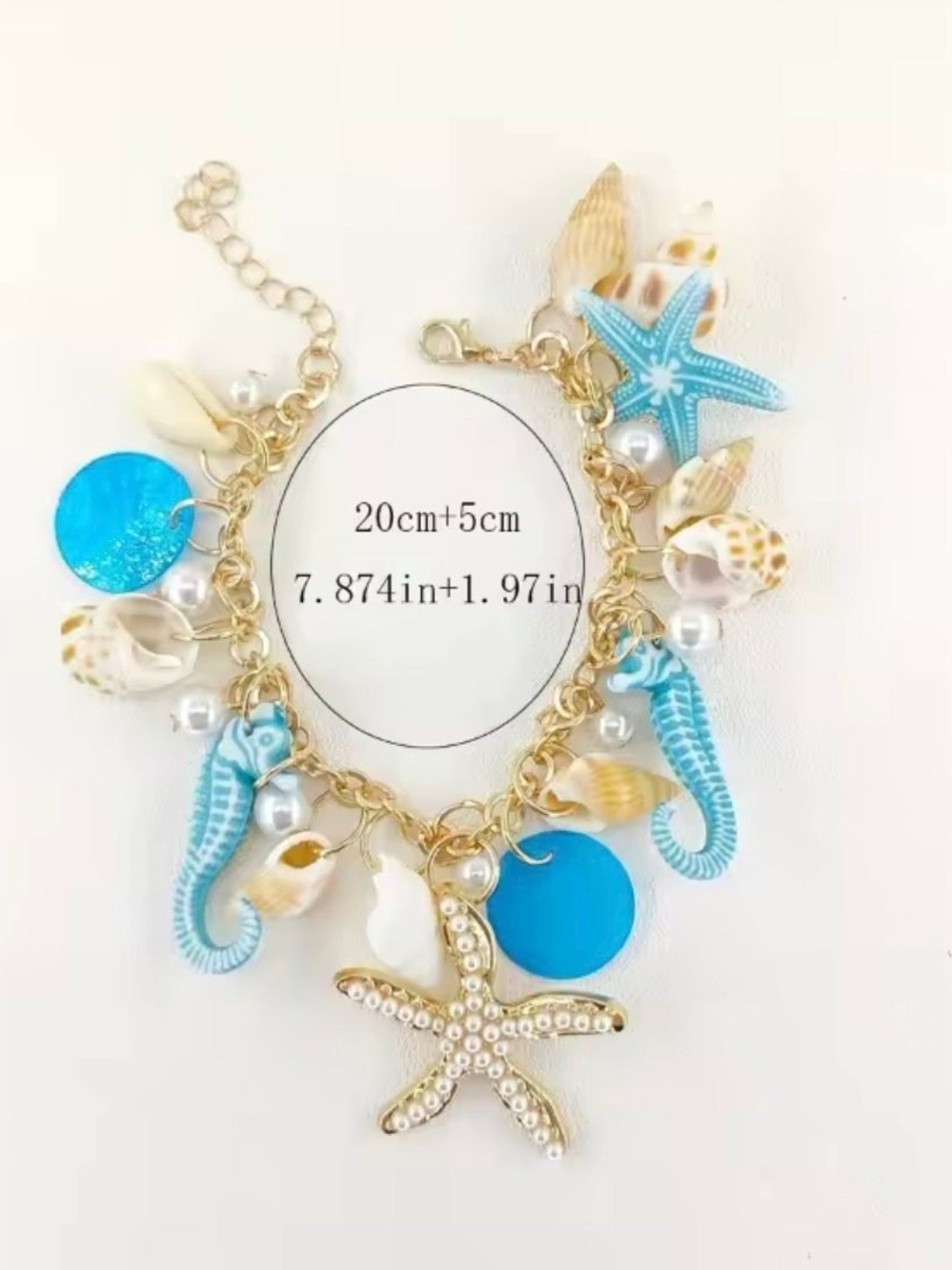 Turquoise & Gold Seaside Charm Bracelet - Picture 6 of 9